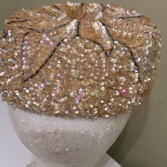 Really Cute Beige Topper/PB Hat/ Church by Coralie - Picture 3 of 11